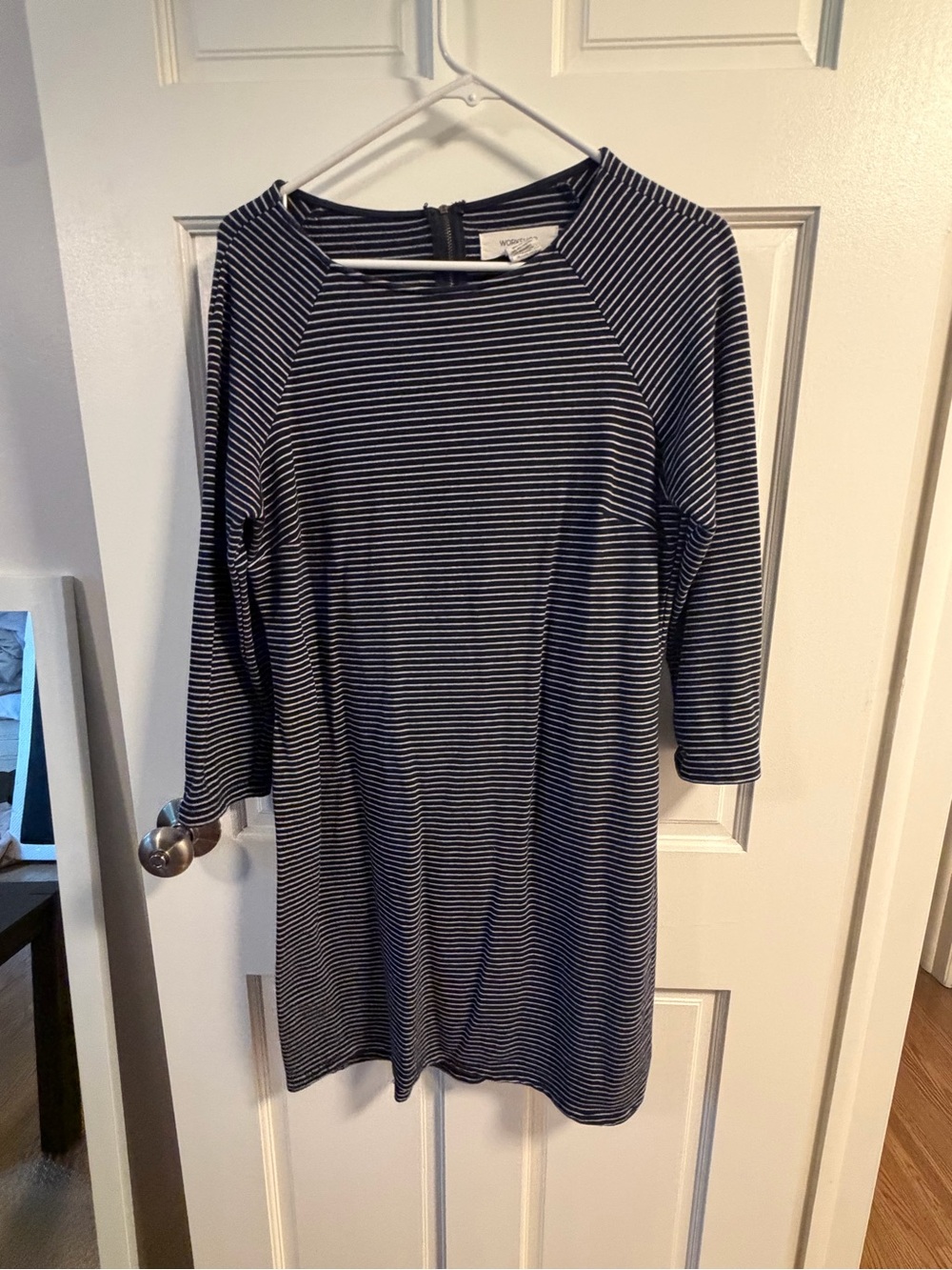 Workshop Republic Clothing Navy and White Striped Shift Dress